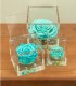 Flower Cube - Rosa Stabilizzata - Colore Tiffany
