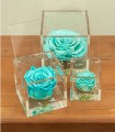 Flower Cube - Rosa Stabilizzata - Colore Tiffany