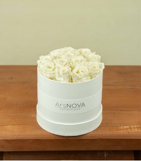 Flower Box - Rose Stabilizzate - Colore Bianco